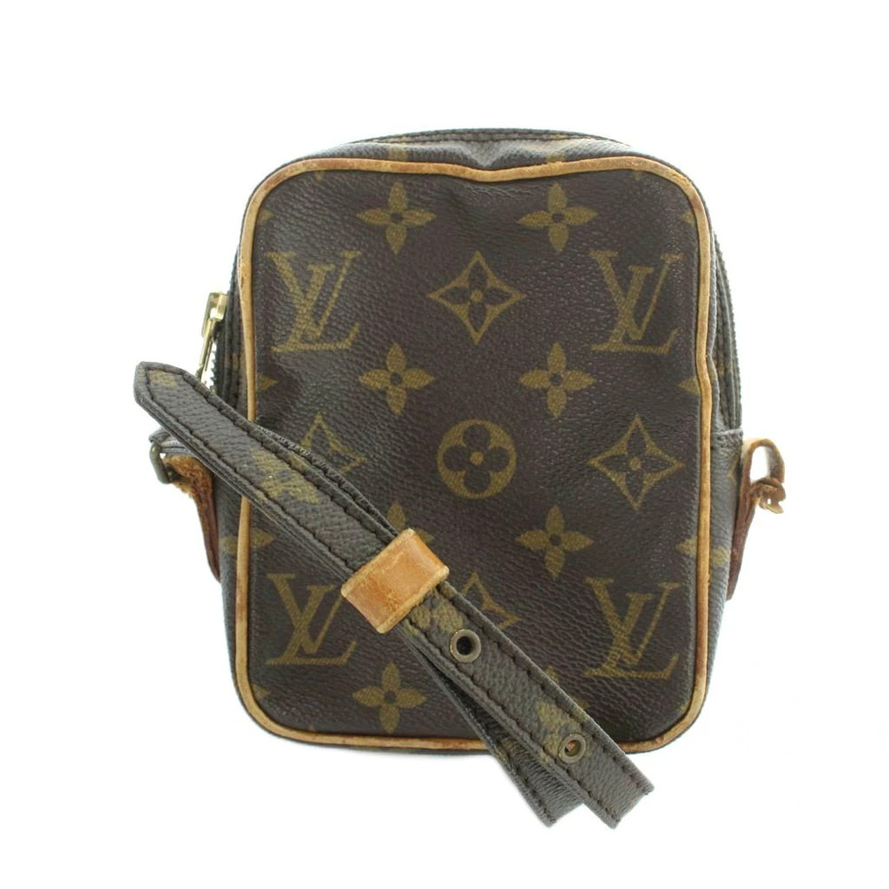 Louis Vuitton Danube Shoulder Bag Monogram Crossbody Leather Brown